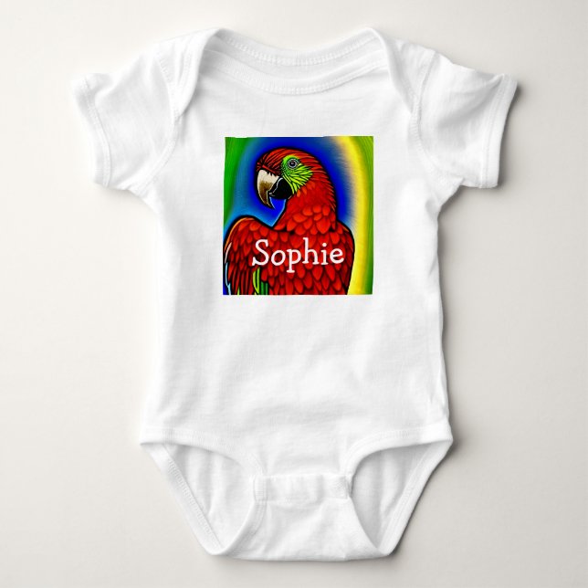 Tropisk skatt: Abstrakt Vibrant Parrot Artwork T Shirt (Framsida)