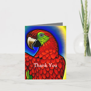 Tropisk skatt: Abstrakt Vibrant Parrot Artwork Tack Kort