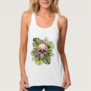 Tropisk Skelett Tanktop Linne Med Racerback
