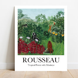Tropisk skog med apor av Henri Rousseau Poster
