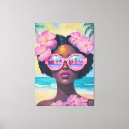 Tropisk skönhet i Rosa Shades Canvastryck