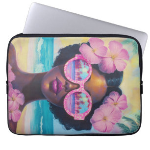 Tropisk skönhet i Rosa Shades Laptop Fodral