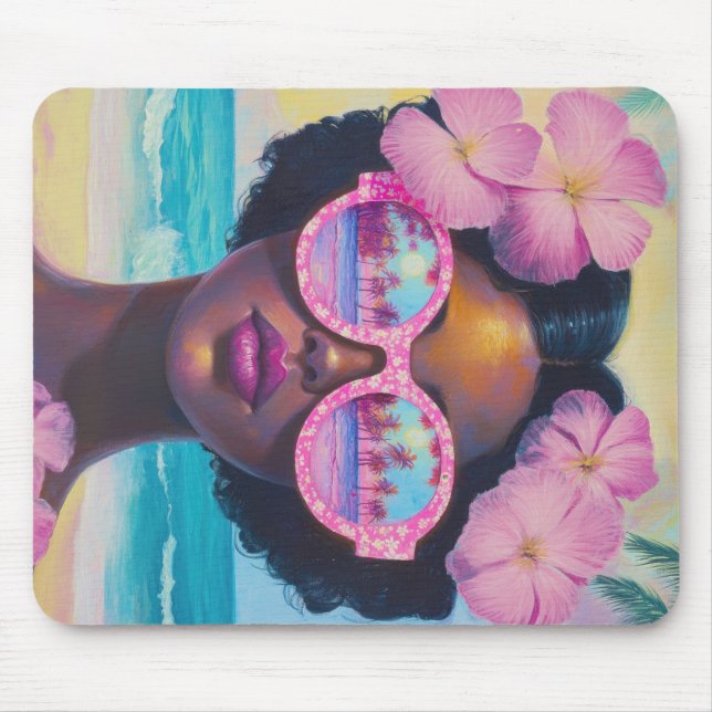 Tropisk skönhet i Rosa Shades Musmatta (Framsidan)