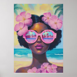 Tropisk skönhet i Rosa Shades Poster