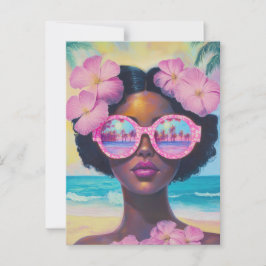 Tropisk skönhet i Rosa Shades Vykort