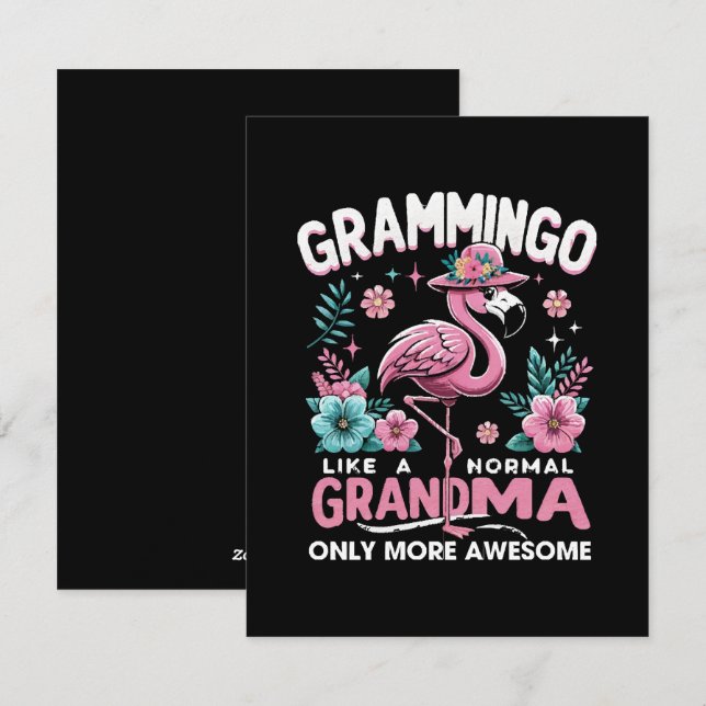 Tropisk skymningsflamingo julkort (Fram/baksida)