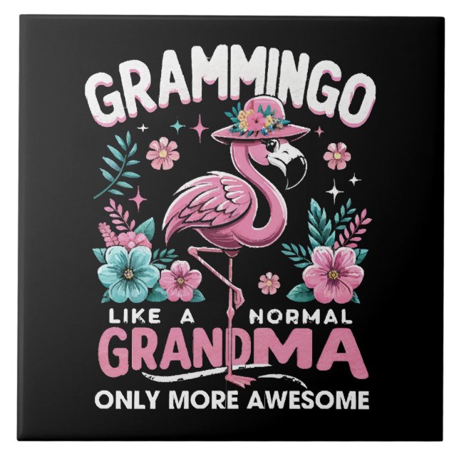 Tropisk skymningsflamingo kakelplatta (Framsidan)
