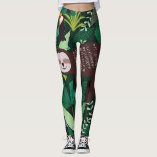 Tropisk slot: Tecknad Seamless Mönster Leggings