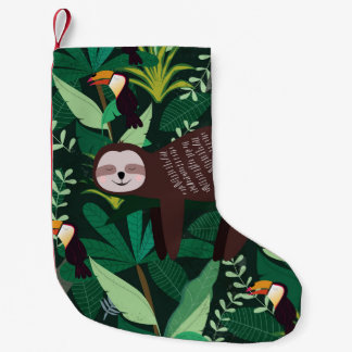 Tropisk slot: Tecknad Seamless Mönster Liten Julstrumpa