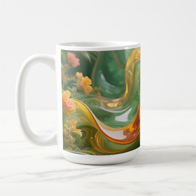 Tropisk Smaragd Amber Virvel Kaffemugg (Vänster)