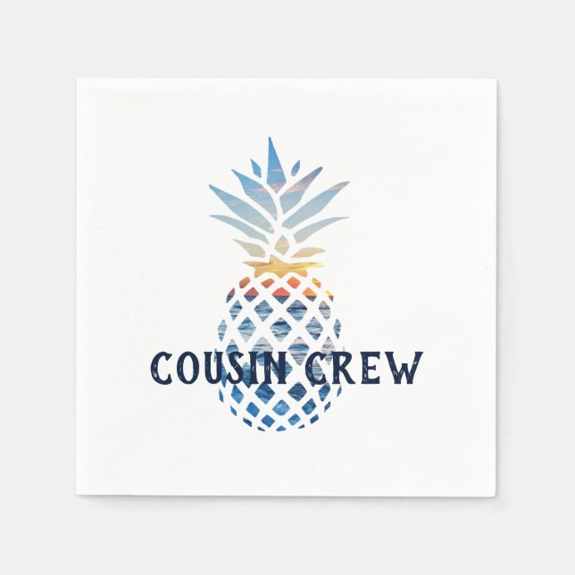 Tropisk solnedgång Ananas Cousin Crew Papper Pappersservett (Framsidan)