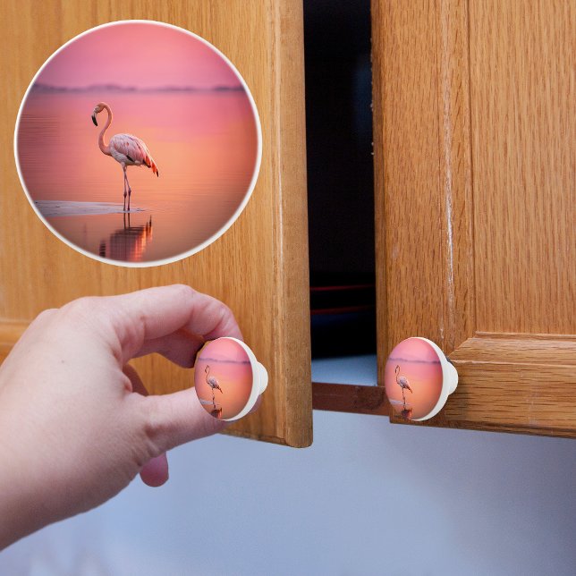 Tropisk solnedgång Ensam flamingo  Knopp (Skapare uppladdad)