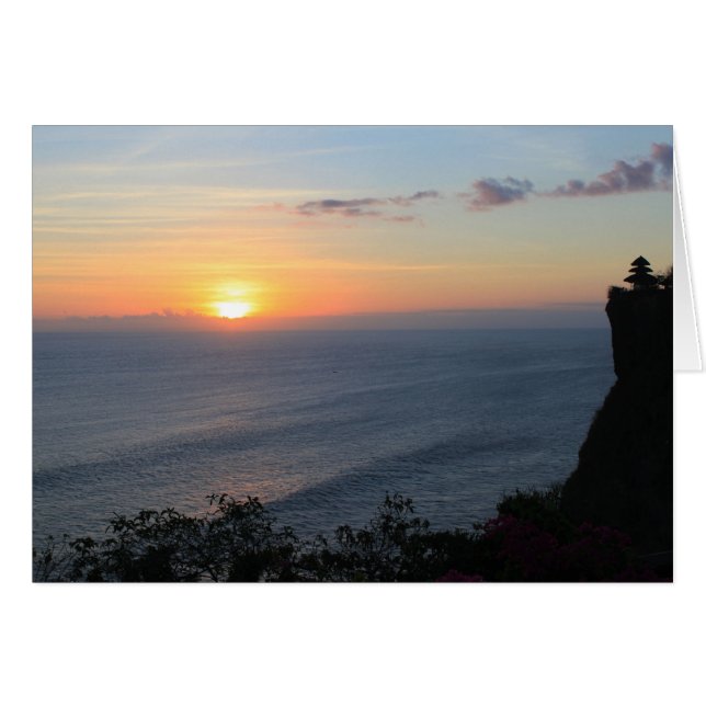 Tropisk solnedgång hälsningskort (Framsidan Horizontal)