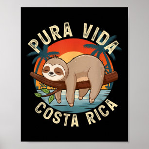 Tropisk solnedgång Natur Seng Costa Rica Pura Vida Poster