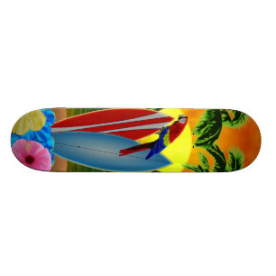 Tropisk solnedgång old school skateboard bräda 18 cm