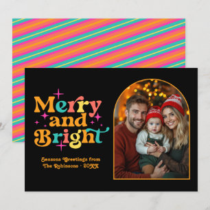 Tropisk solnedgång Retro jul familjefoto Julkort