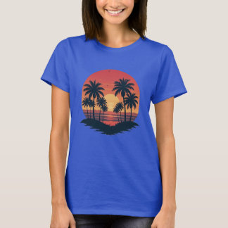 tropisk solnedgång strand design t shirt