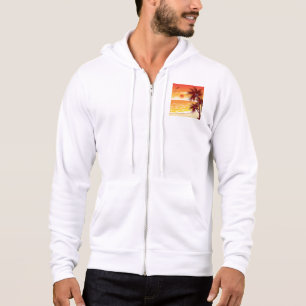 Tropisk solnedgång strand palmer ö t shirt