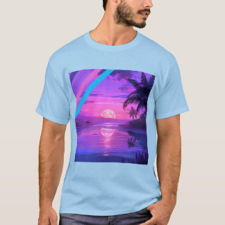 Tropisk solnedgång Strand Paradis Herr T-Shirt