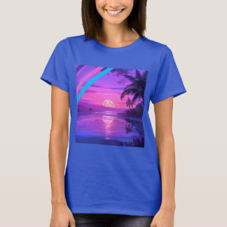 Tropisk solnedgång Strand Paradis Kvinnor T-Shirt