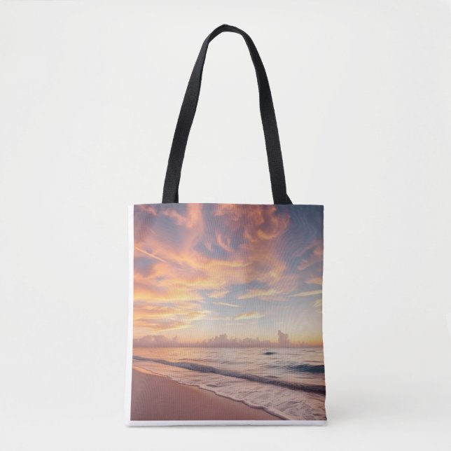 Tropisk solnedgång Strand Totebag Tygkasse (Framsida)