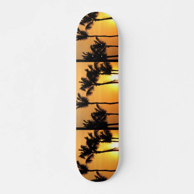 Tropisk solnedgångSkateboard Old School Skateboard Bräda 18 Cm (Framsida)