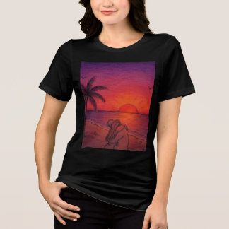 Tropisk Solnedgångsstrand T-Shirt | Estetisk Somma