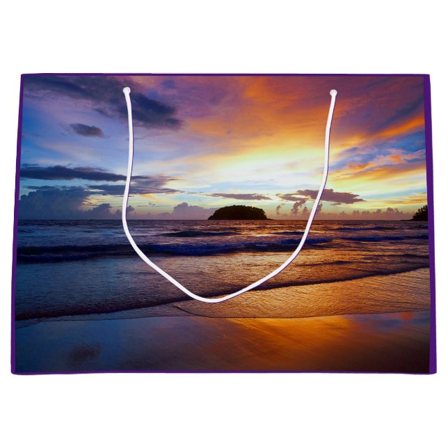 Tropisk solnedgångstrandkust (Framsidan)