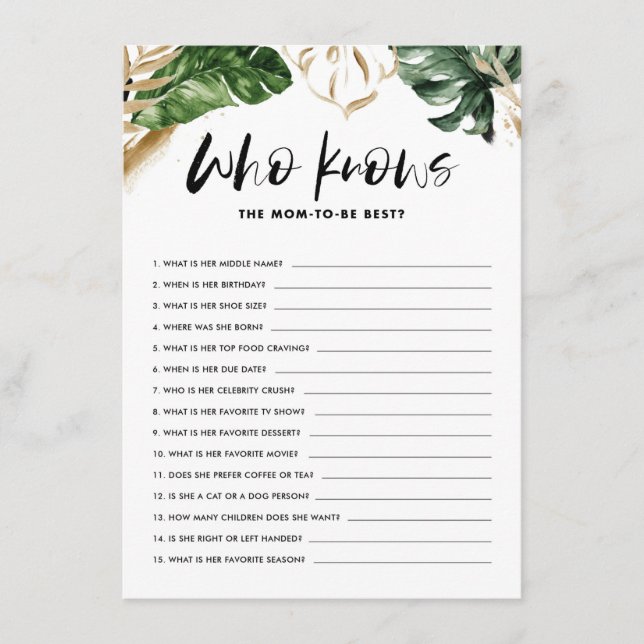 Tropisk som känner Mamma till bästa babystöld Tilläggskort (Framsida)