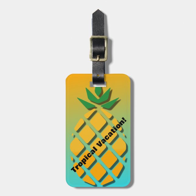Tropisk sommar ananas bagagetikett bagagebricka (Vertikal Framsida)