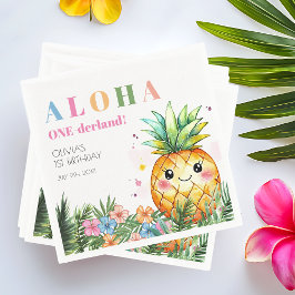Tropisk sommar ananas barn 1-års födelsedagsfest pappersservett