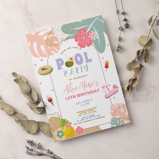 Tropisk sommar ananas strand födelsedag inbjudningar (Skapare uppladdad)