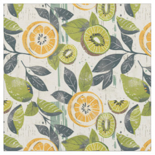Tropisk sommar citrus kiwi kamullsd tygrétoile tyg