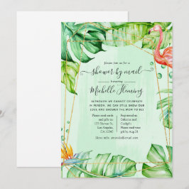 Tropisk sommar geometrisk baby shower via post inbjudningar