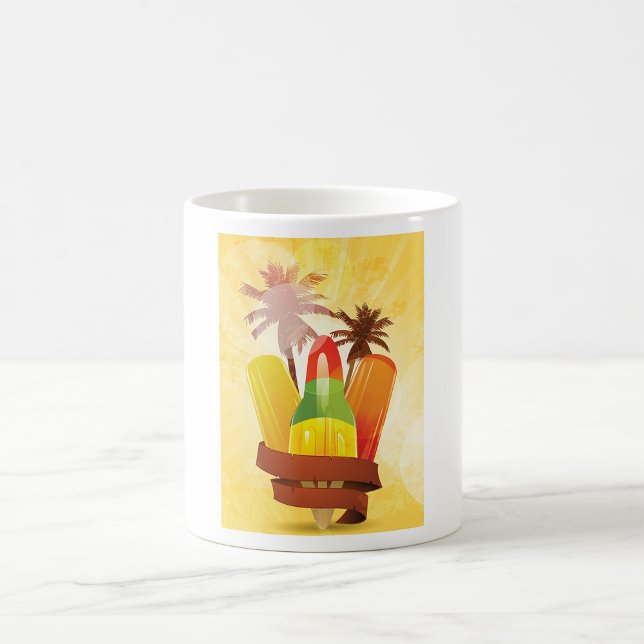 Tropisk sommar-glass och palmer kaffemugg (Skapare uppladdad)