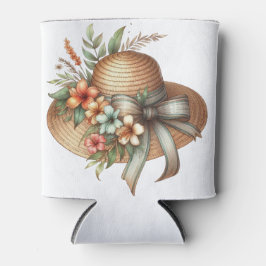 TROPISK SOMMAR HALM HATT MED HIBISCUS BLOMMOR