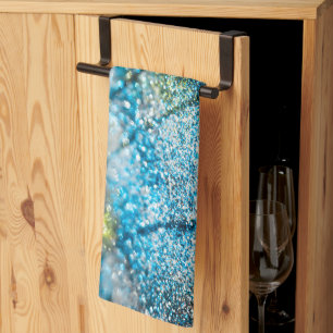 Tropisk sommar oceanisk glitter glamour 2 kökshandduk