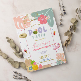 Tropisk sommar pinneapple strand födelsedag inbjudningar