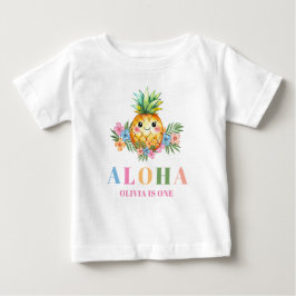 Tropisk sommar söt ananas 1-års födelsedagsfest t shirt