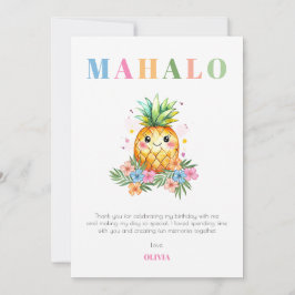 Tropisk sommar söt ananas barnkalas tack kort