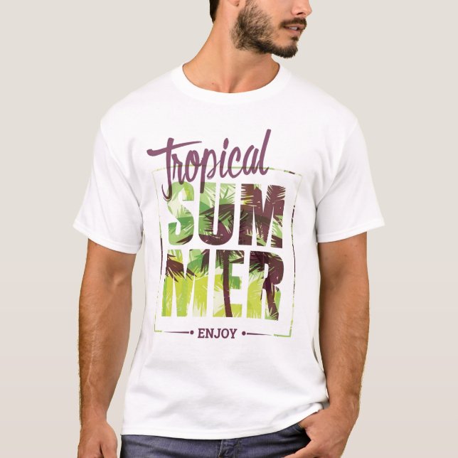 tropisk sommar t shirt (Framsida)