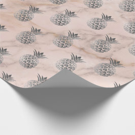 Tropisk sommarananas, frukt, grått, marmor presentpapper