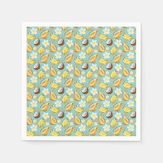 Tropisk sommarfrukt Mönster Pappersservett (Framsidan)