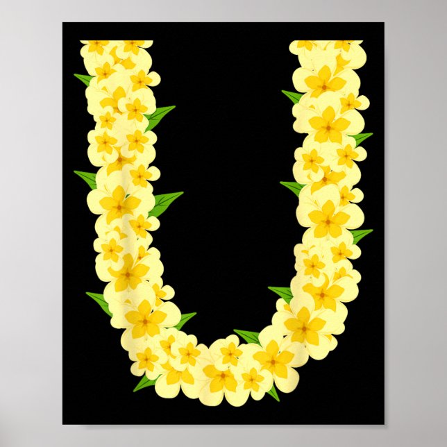 Tropisk sommarlov Hawaiiansk blommig kedja Poster (Framsidan)