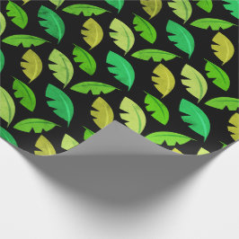 Tropisk sommarsolkatastrof blad banans träd emeral presentpapper