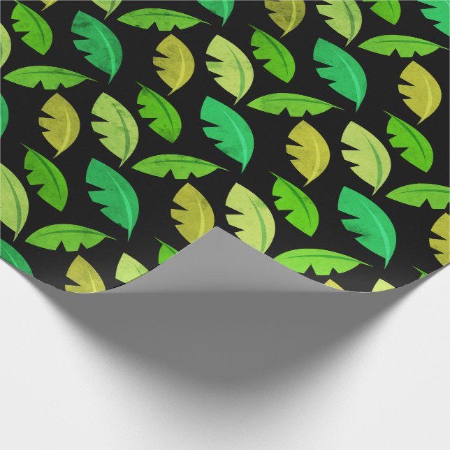 Tropisk sommarsolkatastrof blad banans träd emeral presentpapper (Hörn)