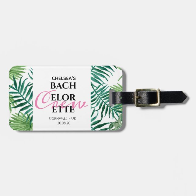 Tropisk sommarsommartid Löv Bachelorette Crew Part Bagagebricka (Horisontell Framsida)