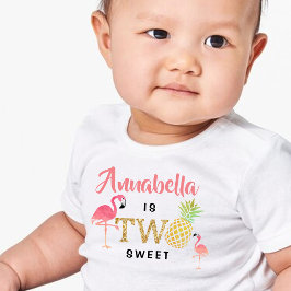 Tropisk sommarstrand Luau-flicka 2-årsdag T Shirt
