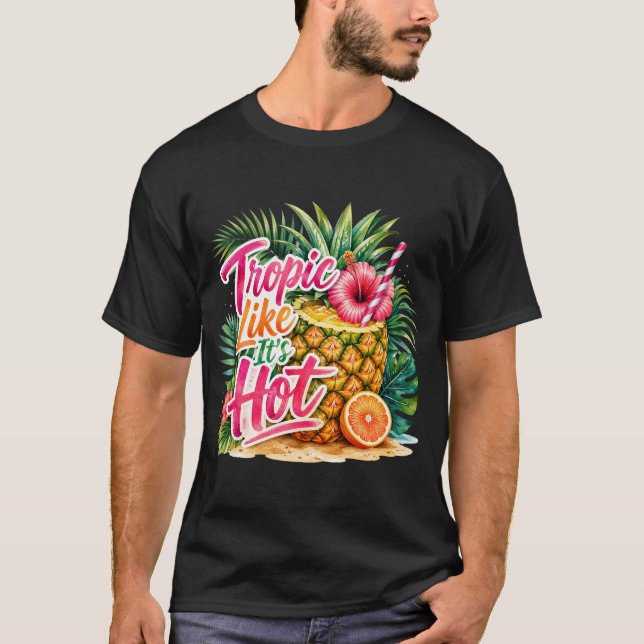 Tropisk sommarstrand T-shirt. T Shirt (Framsida)