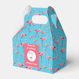 Tropisk sommartid Rosa Flamingo Pattern Birthday Presentaskar